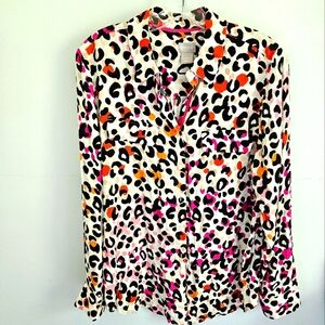 Chico' Leopard Print Button Down Top